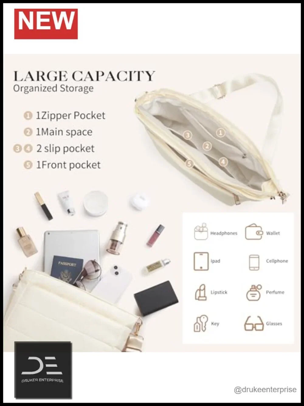 Quilted Puffer Crossbody Bag Lightweight Nylon Shoulder Handbag Tote Travel